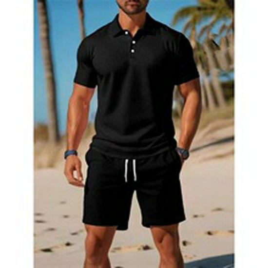 Men's 2024 Lapel Half-Sleeve Polo: Fashionable, Casual, Business-Ready T-Shirt