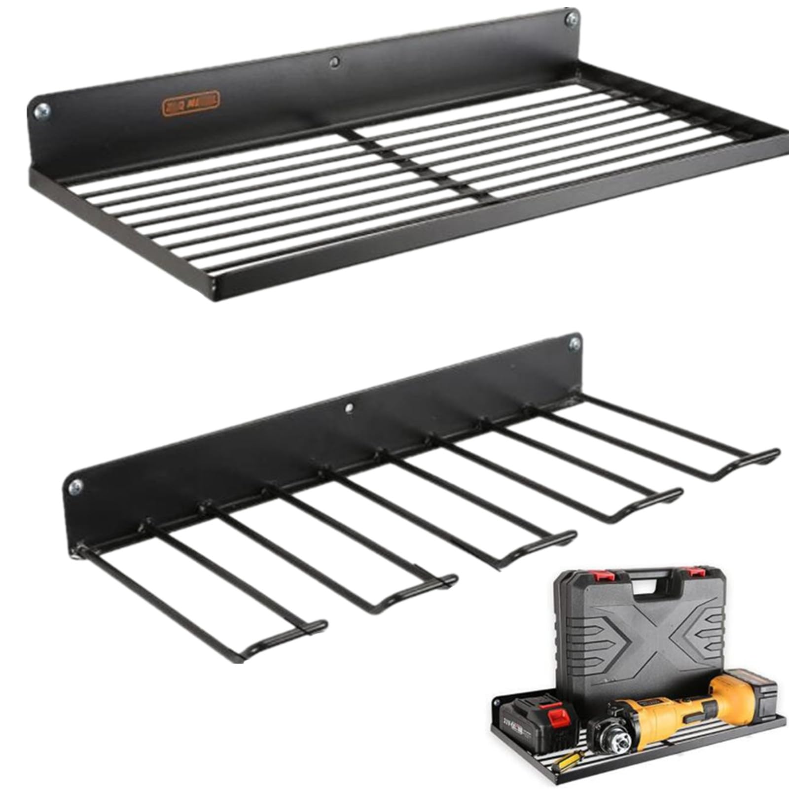 

Samcos Power Tool Storage Set of Tool Storage Rack for Power Tools and Tool Storage Organizer Holder for and Tool Shelf Cabinet, 2, Wall-Mounted,