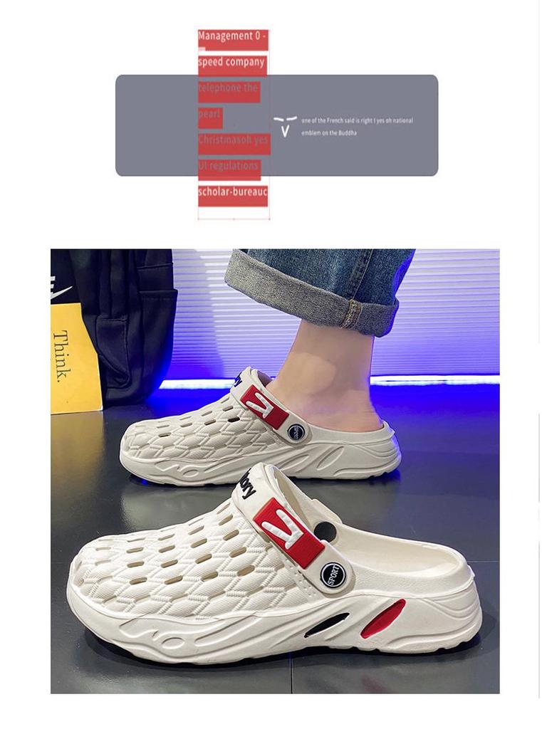 Men's Summer Non-Slip Closed-Toe Plus Size Clogs - Wear-Resistant Beach Sandals