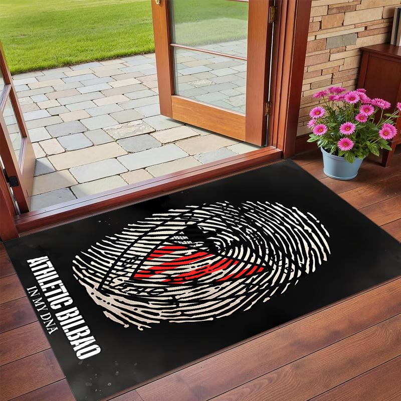Anti‑Slip Crystal Velvet Floor Rug, Athletic Bilbao Design Carpet for Indoor Living Bedroom Home Decoration