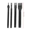 4 Pcs Prong Chisel Kit Leather Craft DIY Tool Black Electroplating Leather Craft Chisel