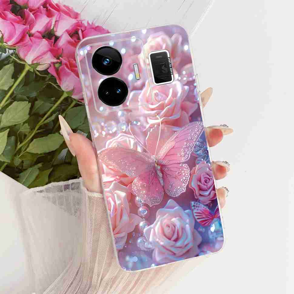 For Realme GT Neo5 RMX3706 Case Fashion Painted Flowers Silicone Cover For Oppo Realme GTNeo5 GTNeo 5 Phone Cases