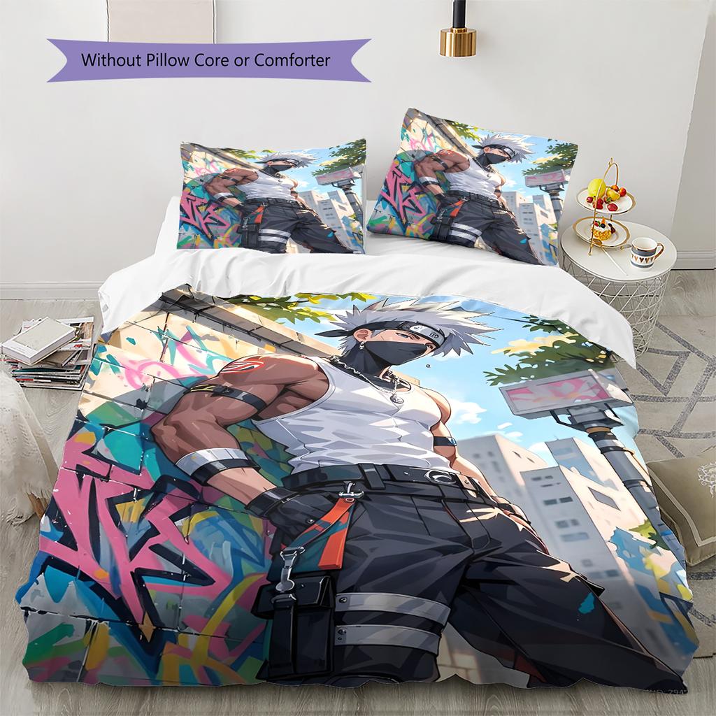 Cartoon Pattern Bedding Quilt Set Quilt Cover Pillowcase Home Decoration Birthday Gift (1 * Duvet Cover + 2 * Pillowcase, Without Core)