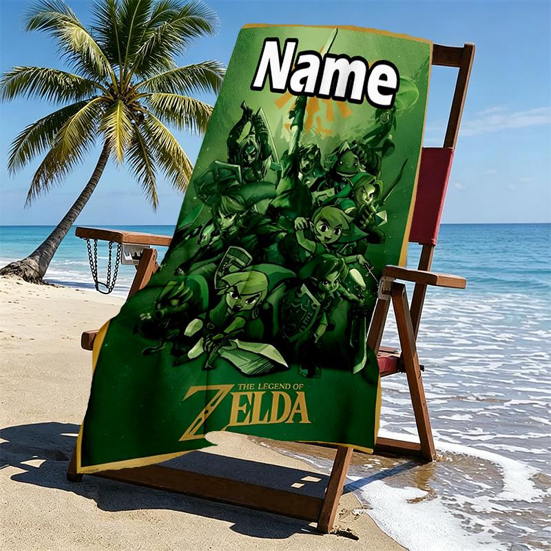 Custom Name Personalized Video games Print Beach Towel, for Trip Camping Beach Party Home Decor, Birthday Gift for Family & Friends
