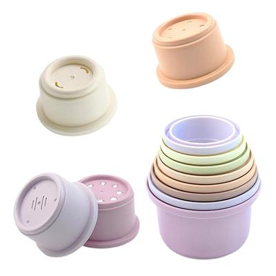 Hot 8Pcs Stacking Cups Toys for Rabbits Chinchillas Guinea Pigs Multi-Colored Reusable Plastic Nesting Toys Stacking Cups Set