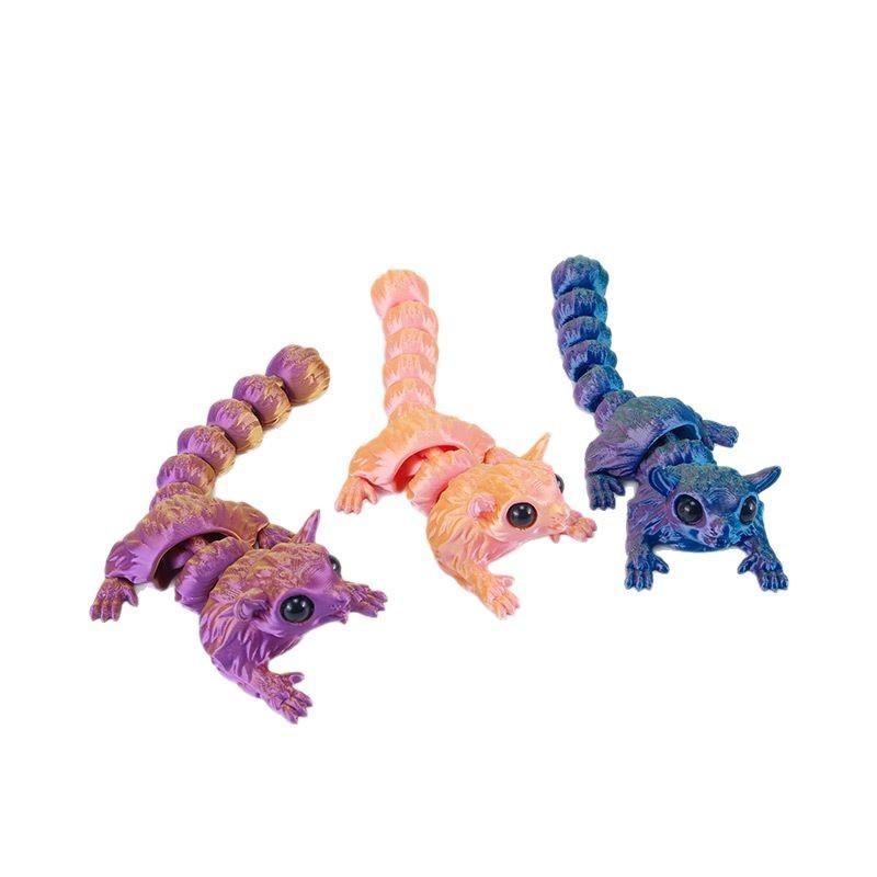 Cute 3D Printing Flying Squirrel Toy Simulation Squirrel Animal Joints Movable Creative Fun Home Decorations Collection Crafts