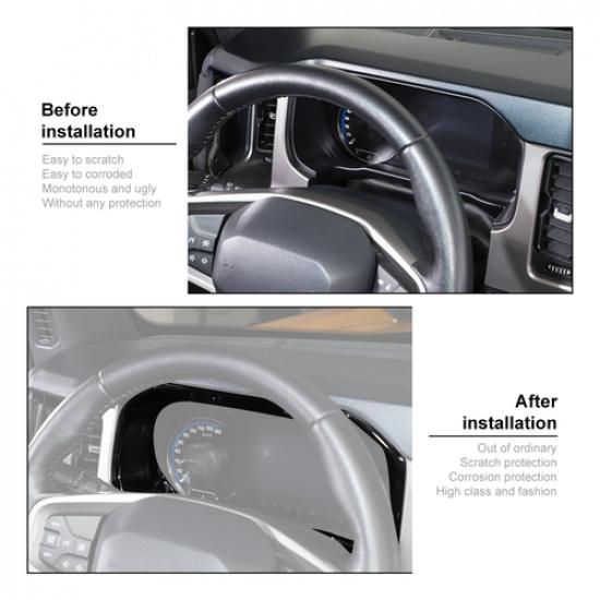 Center Control Dash Board Cover Interior Accessories Fit for Bronco 21+ Black