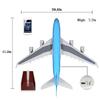 A380 Model Plane With Light 47CM Airbus 380 Air Korean Die-casting Airplane Aviation Enthusiasts Resin Aircraft Decoration Home