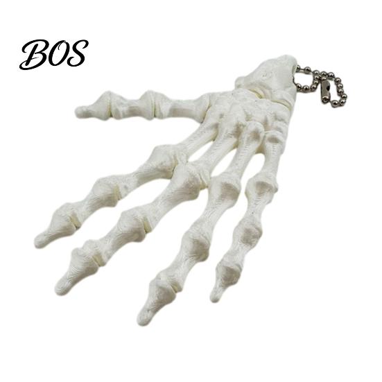 Cool Skeleton Hand Accessory Keychain, with Hanging Chain 3D Printed Ornament, Movable Gothic Ornament Joint Design Skull Palm Stress Relief
