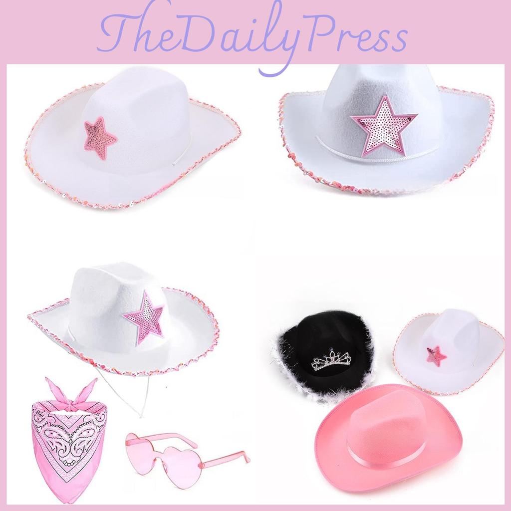 Pointed Star Five Cowboy Hat Costume Set Silk Scarf Motif Celebrations Party