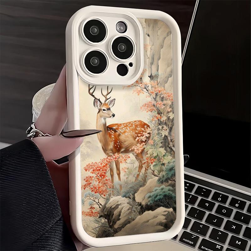 Phone Case for iPhone 17 Air 16E 15 16 Pro Max Sika Deer Elk Animal Cover 14 Plus 13 12 Mini Soft Shell Silicone Fundas