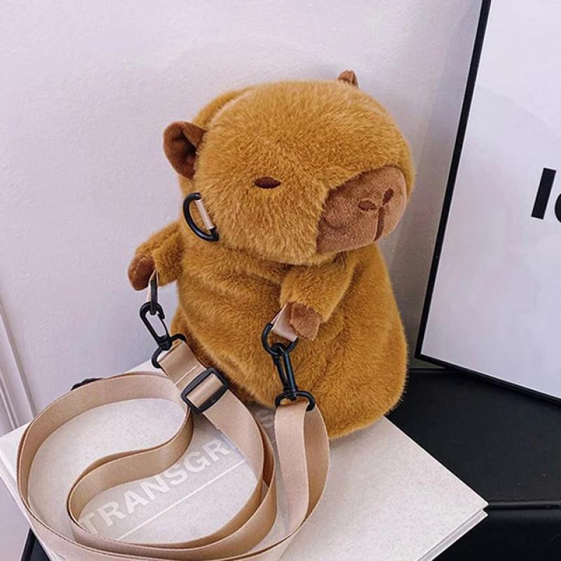 New Cute Plush Backpack Capybara Crossbody Bag Handbag Soft Capybara School Bag For Kids Birthday Christmas Festival Gifts