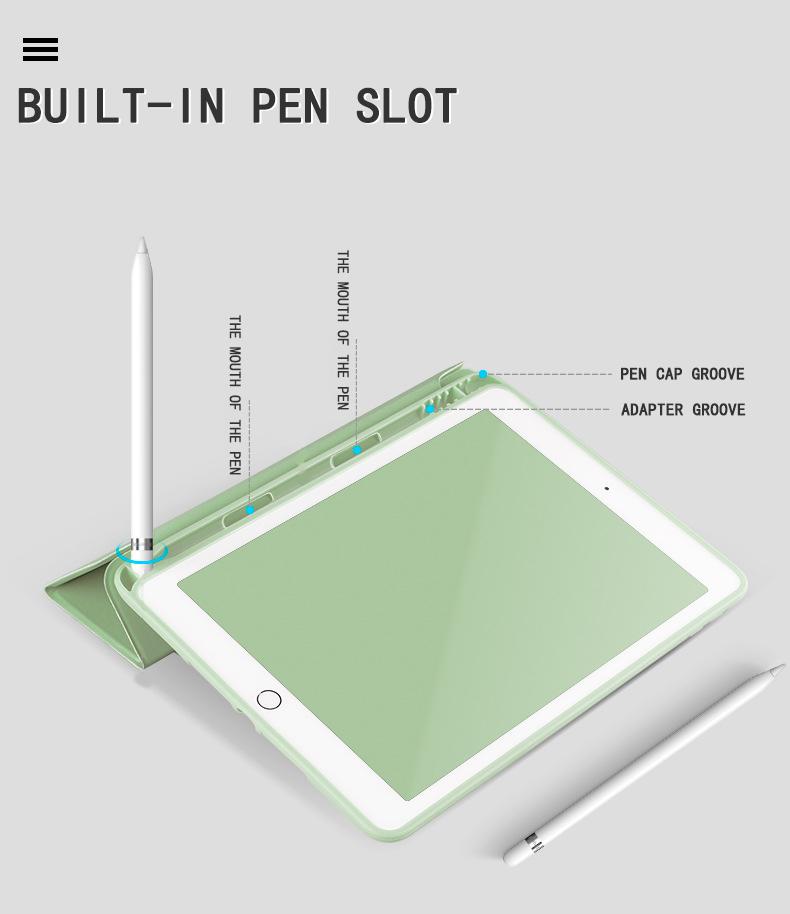For iPad 9.7 Air 1 Air 2 Smart Case for iPad 9.7 5 6 Generation with Pencil Holder Silicon Funda Cover for iPad 5 6 Th