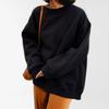 2026 Women's Clothes Solid Color Round Neck Loose Basic Style Long-sleeved Sweater Top