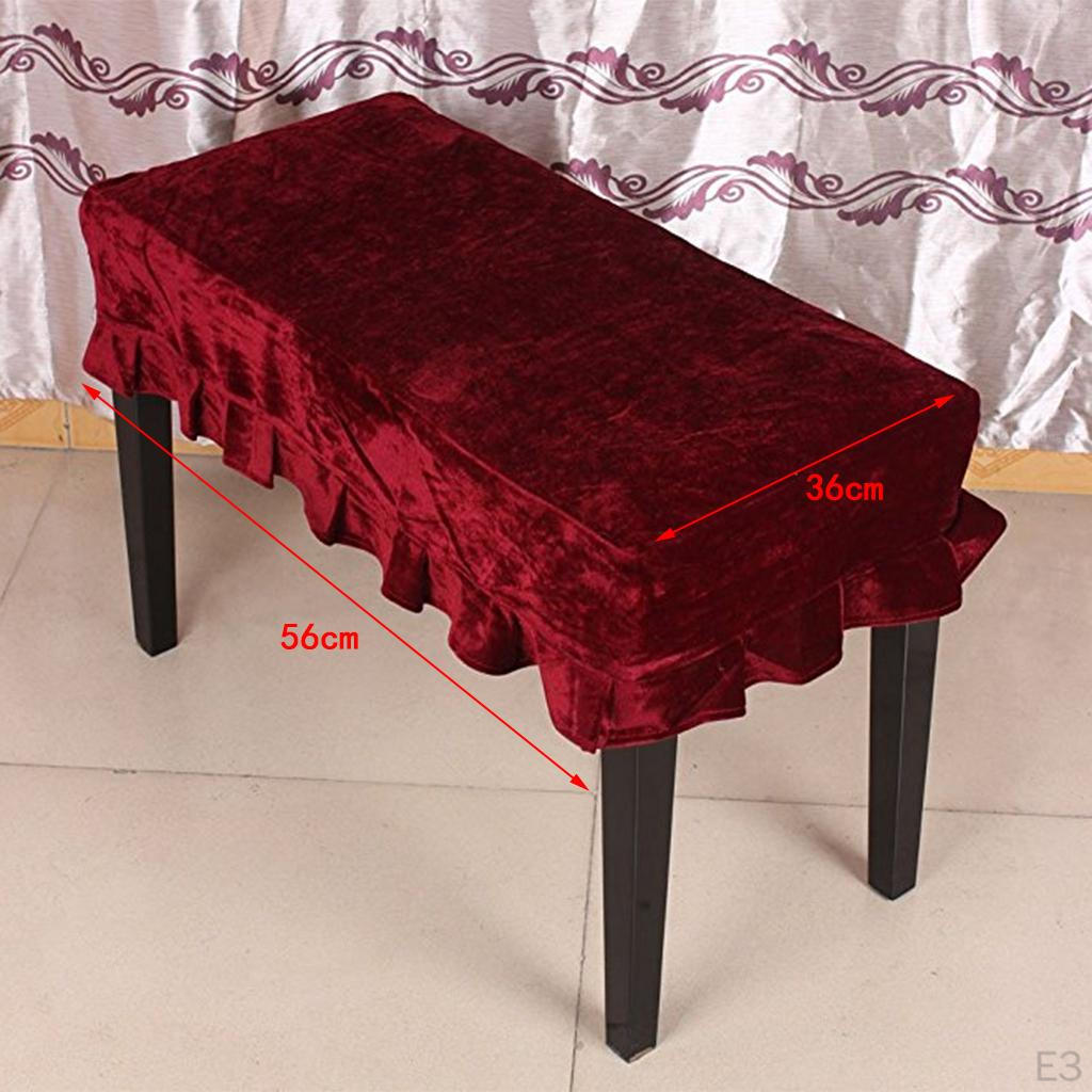 1-Seater / Premium Pleuche Piano Stool Cover Sleeve with Macrame Decorated VARIOUS COLORS