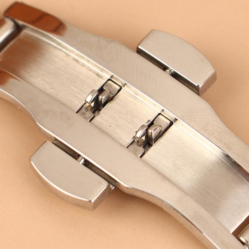 1ks spona s motýlkem z nerezové oceli s leštěným knoflíkem řemínek k hodinkám 15/17/19/21/23/25 mm řemínky k hodinkám spona Příslušenství