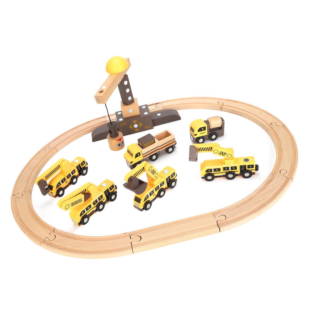 Magic Wooden Railway Vehicle Playset Educational Exercise Imagination Wooden Train Set