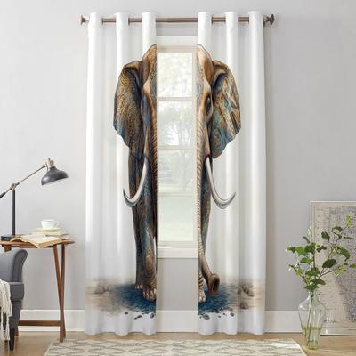 Olifant Bohemien Gordijnen voor Slaapkamer Woonkamer Raamgordijn Behandelingen Jaloezieën Keuken Huisdecoratie Drapes