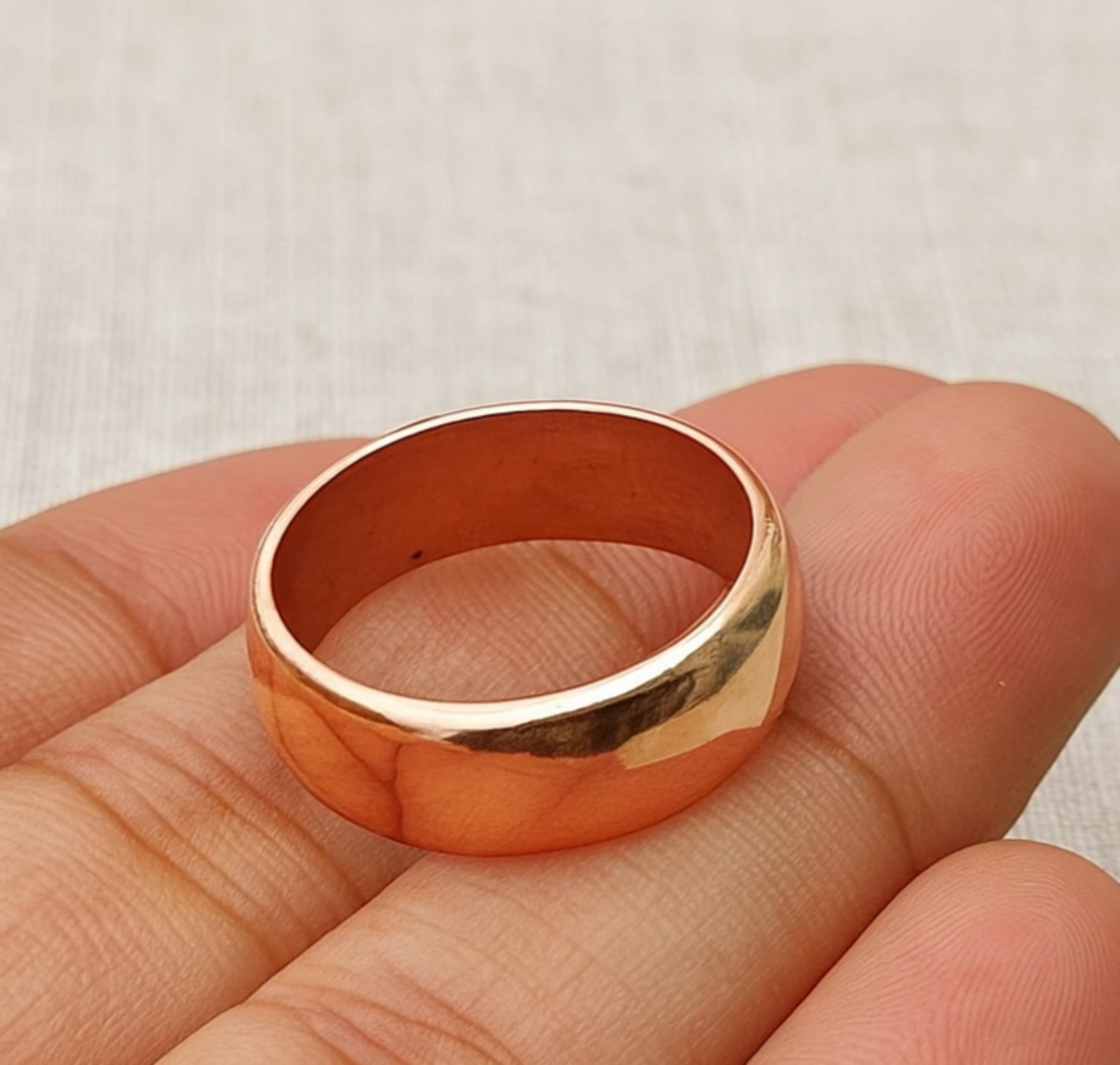 

Кольцо-лента из чистой меди: Кольцо ручной работы с гладкой отделкой в минималистичном стиле для повседневной носки 12 медный