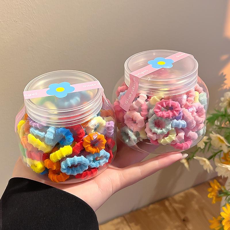 100 Pcs, Children'S Colored Hair Does Not Hurt, Towel Ring, Hair Band, Girls' Small Hair Tie, Rubber Band, Baby Headband, Hair Accessories.