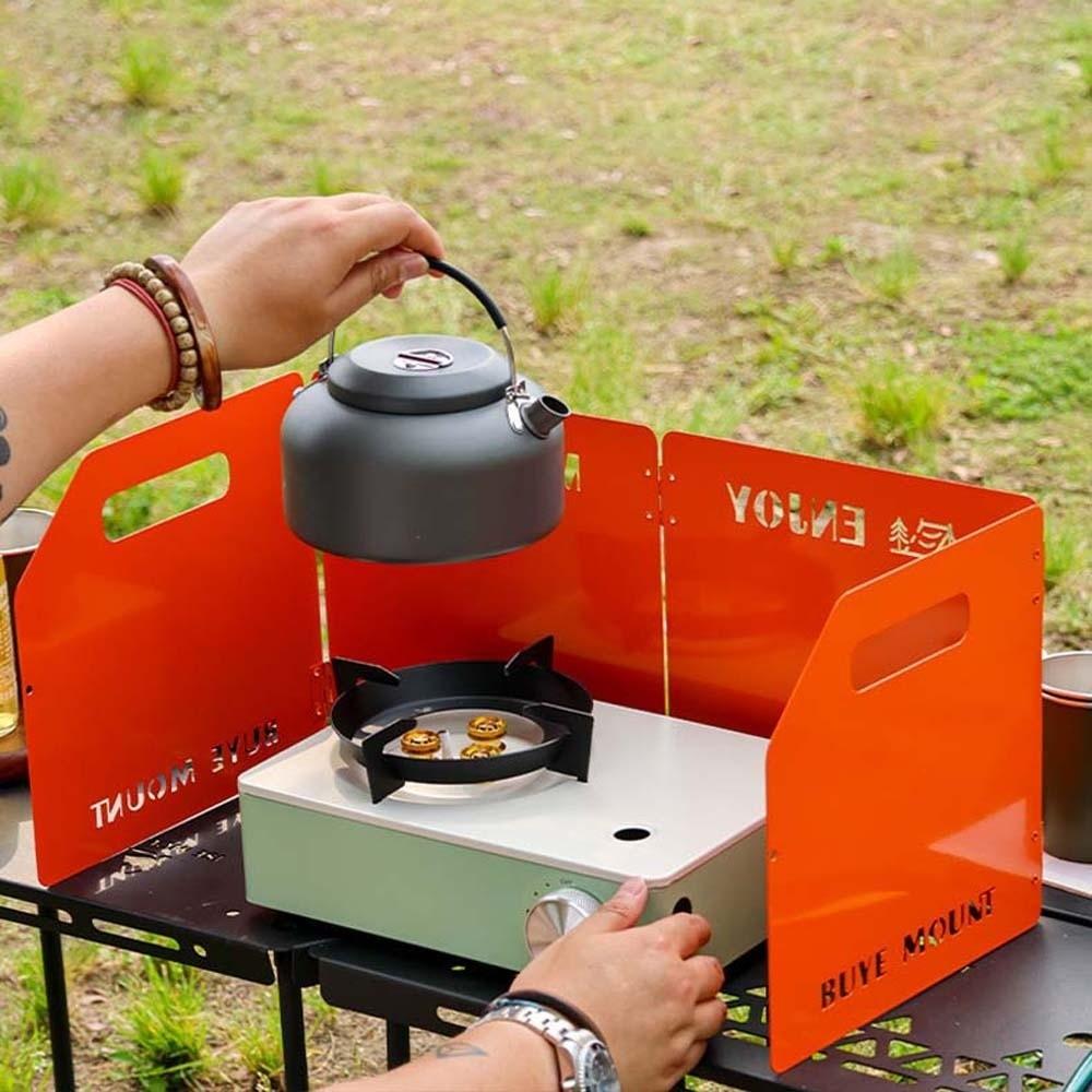 Windproof Stove Wind Shield Four Folding Cooker Wind Protection Cookware Windshield  Camping