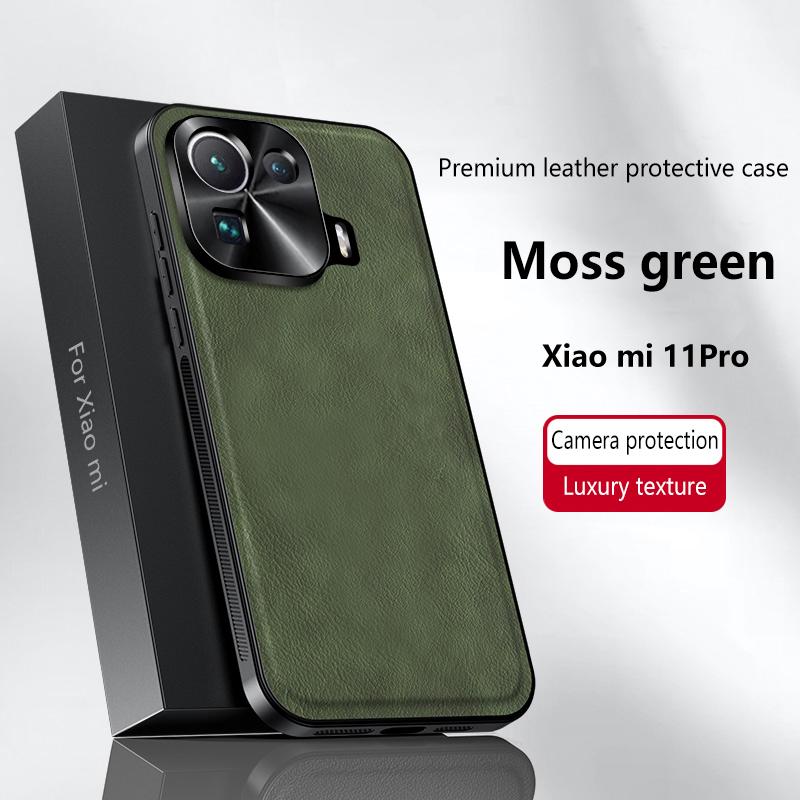 For Xiaomi Mi 11 Pro Case Magnetic Elegant Leather Wear-Resistant Lens Fully Covered Non-Slip Grip Edge Cover Shell
