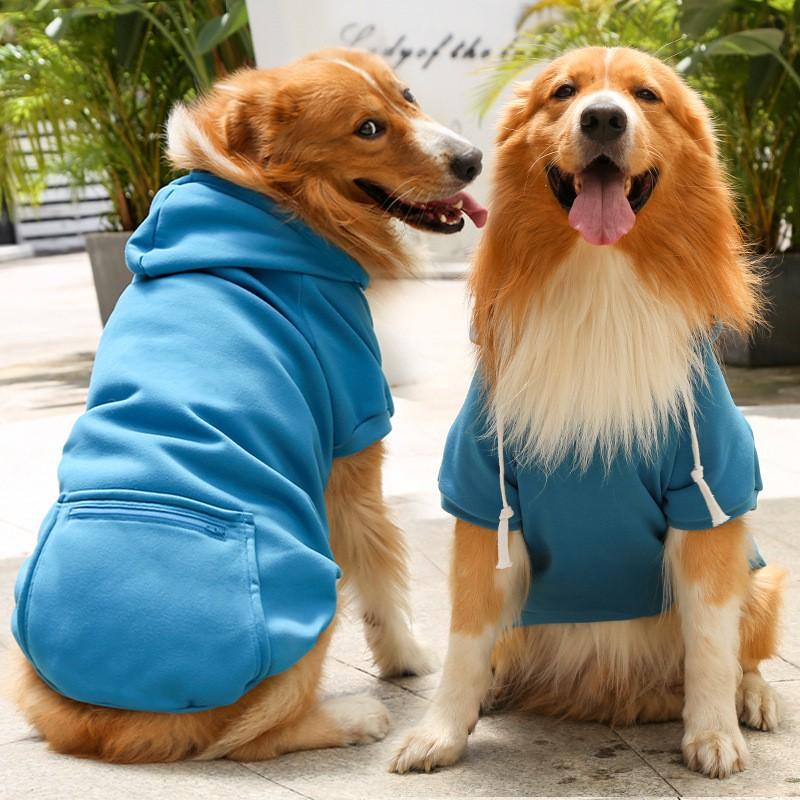 Pet Hoodie With Zippered Chest Pocket Small To Large Dogs Cats Winter Warm Clothing