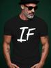 Bold 'IF' Graphic Tshirt - Royal Blue Crew Neck Tee