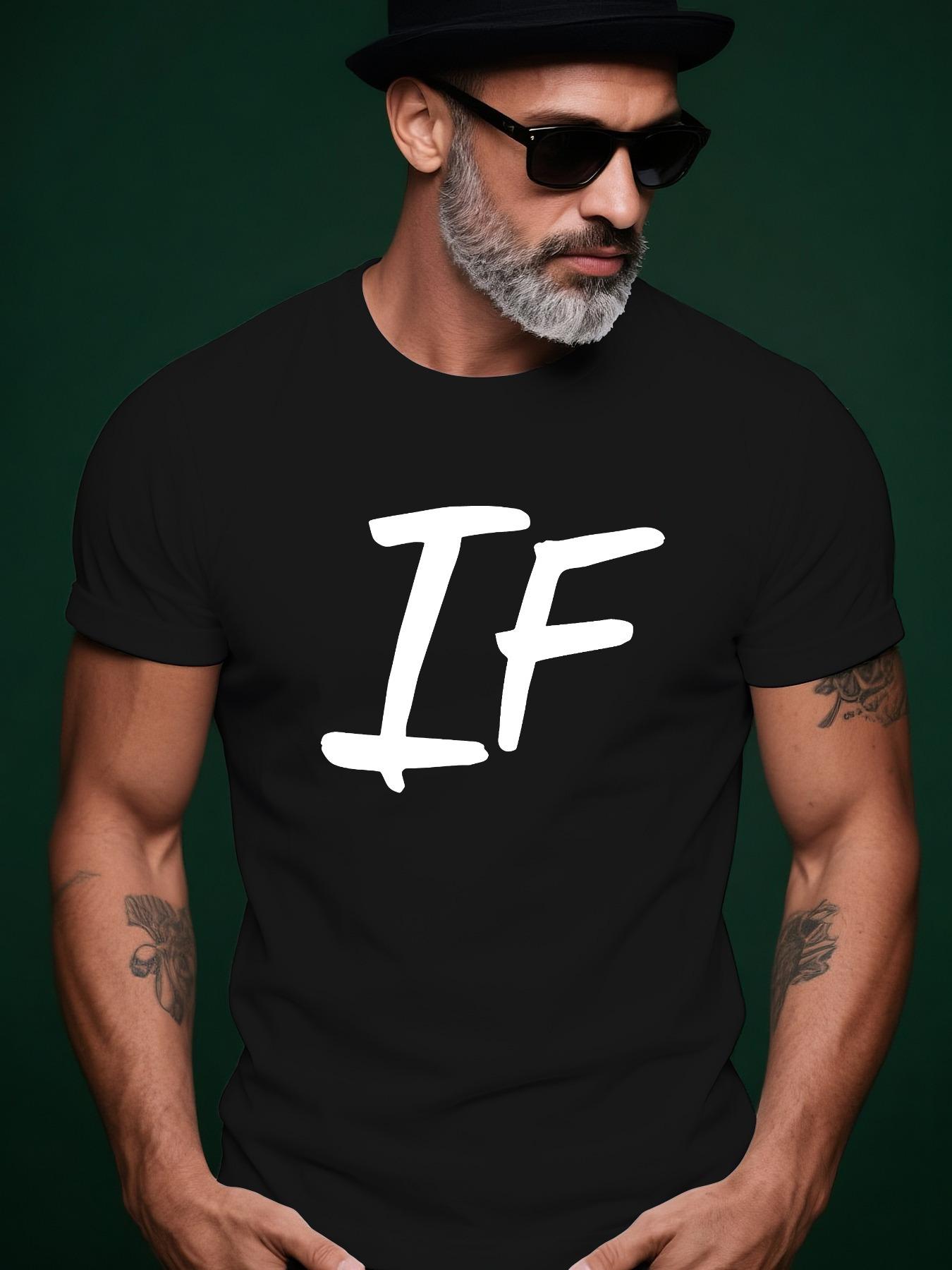 Bold IF Graphic Tshirt - Royal Blue Crew Neck Tee L