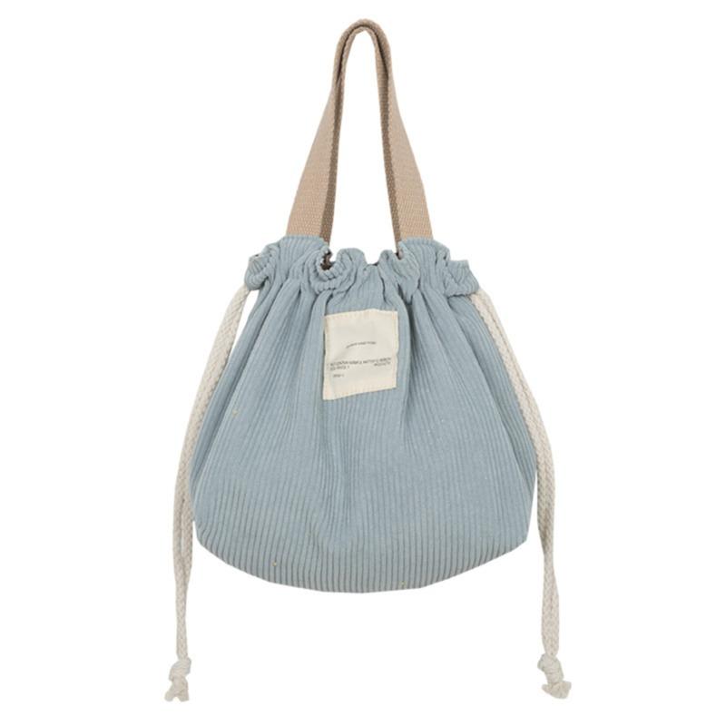 Nová taška na oběd, manšestrová plátěná krabička na oběd se stahovací šňůrkou, pikniková taška, malá kabelka, nádoba na večeři, tašky na jídlo