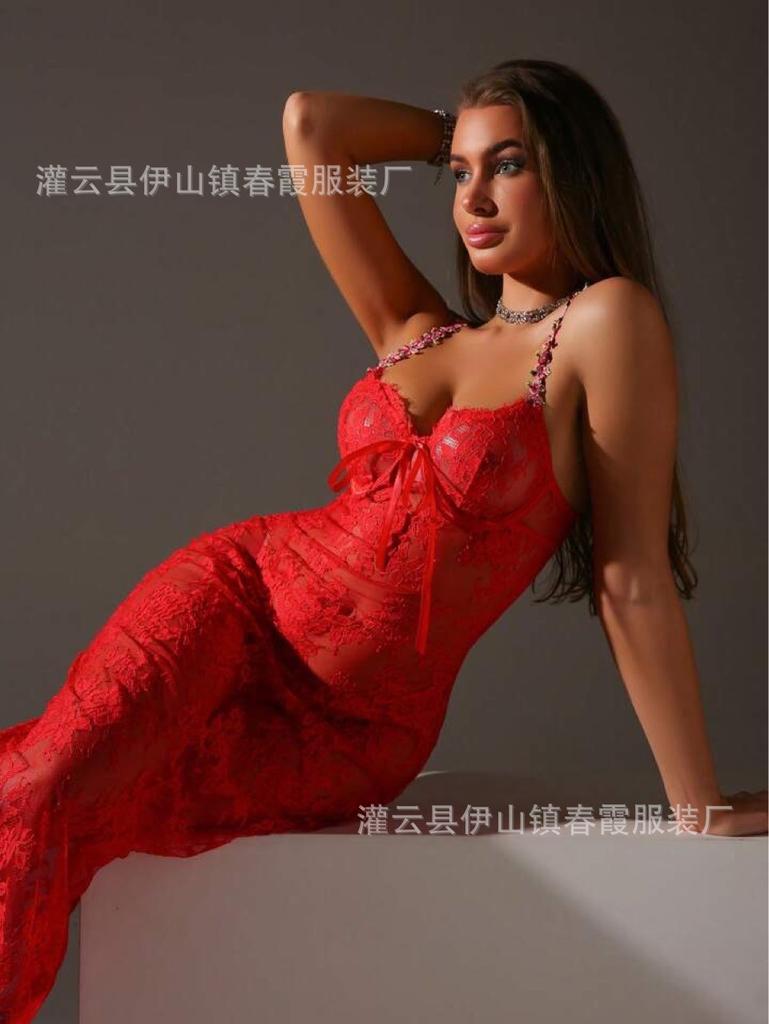 Neuer lustiger und sexy Anzug, Netzspitze Spitze durchsichtiger Nachthemd Schlafanzug, Damen