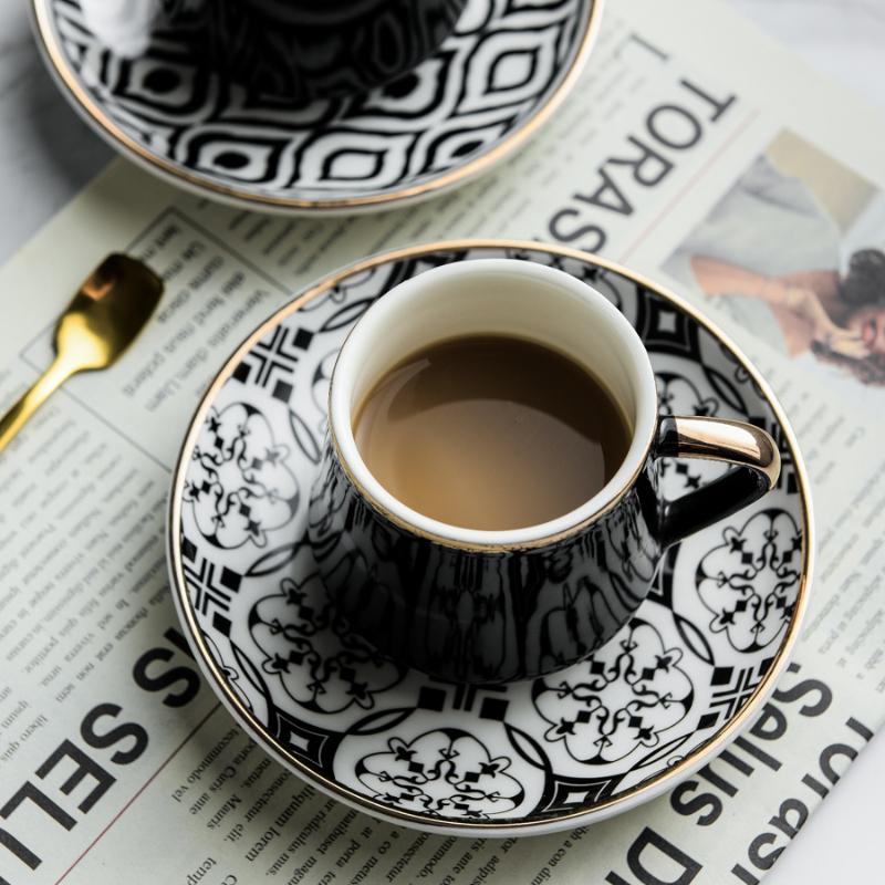 Ceramic Coffee Cup and Dish New Product Creative Türkiye Style Italian Espresso Cup 80ml Afternoon Tea Cup