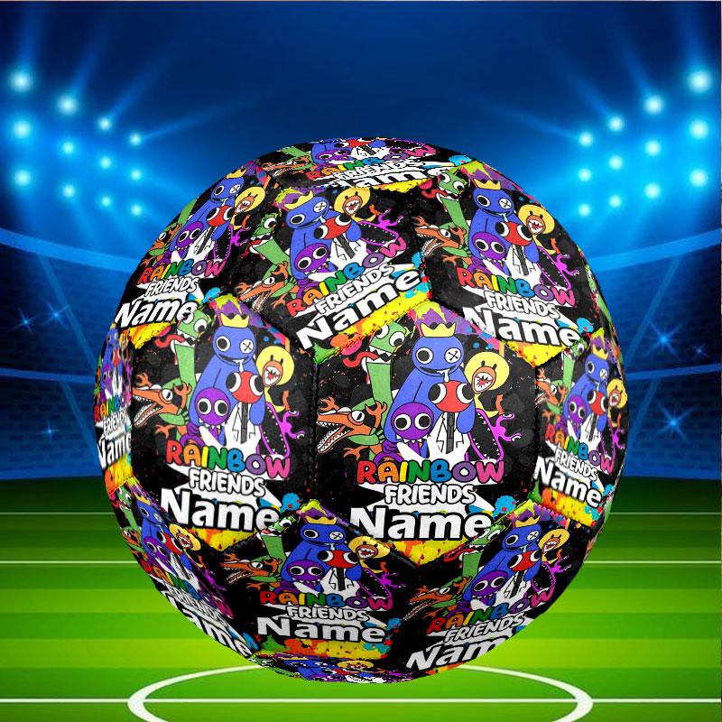 Custom Name Personalized Game Rainbow Friends Print Size 5 Soccer Ball Training & Match Football, for Team, Kicking, Gift for Football Enthusiasts