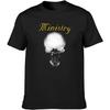 HOUQUAN Ministry Band Mind Skull Heavy Metal Mens Tshirt Black Round Neck Short Sleeves