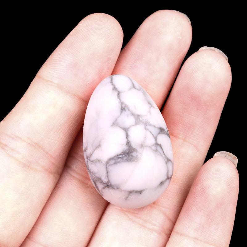

30mm Crystal Jade Egg Ornament, Bird Egg Stone Easter Colored Egg One Size белый