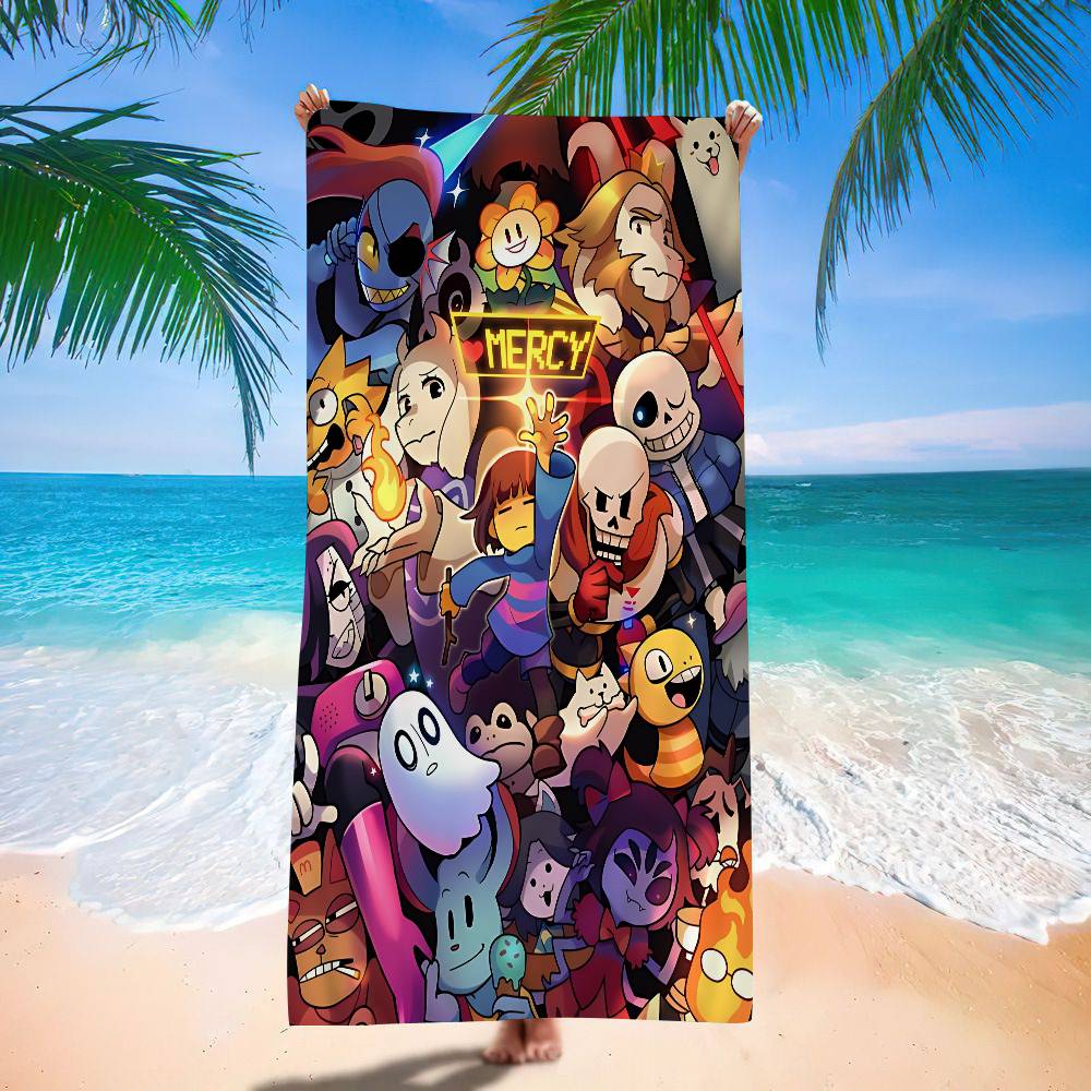 Game U-Undertale Bath Towel Microfiber Soft Water Absorbing Breathable For Girl Kids Decorative Cartoon Beach Towel