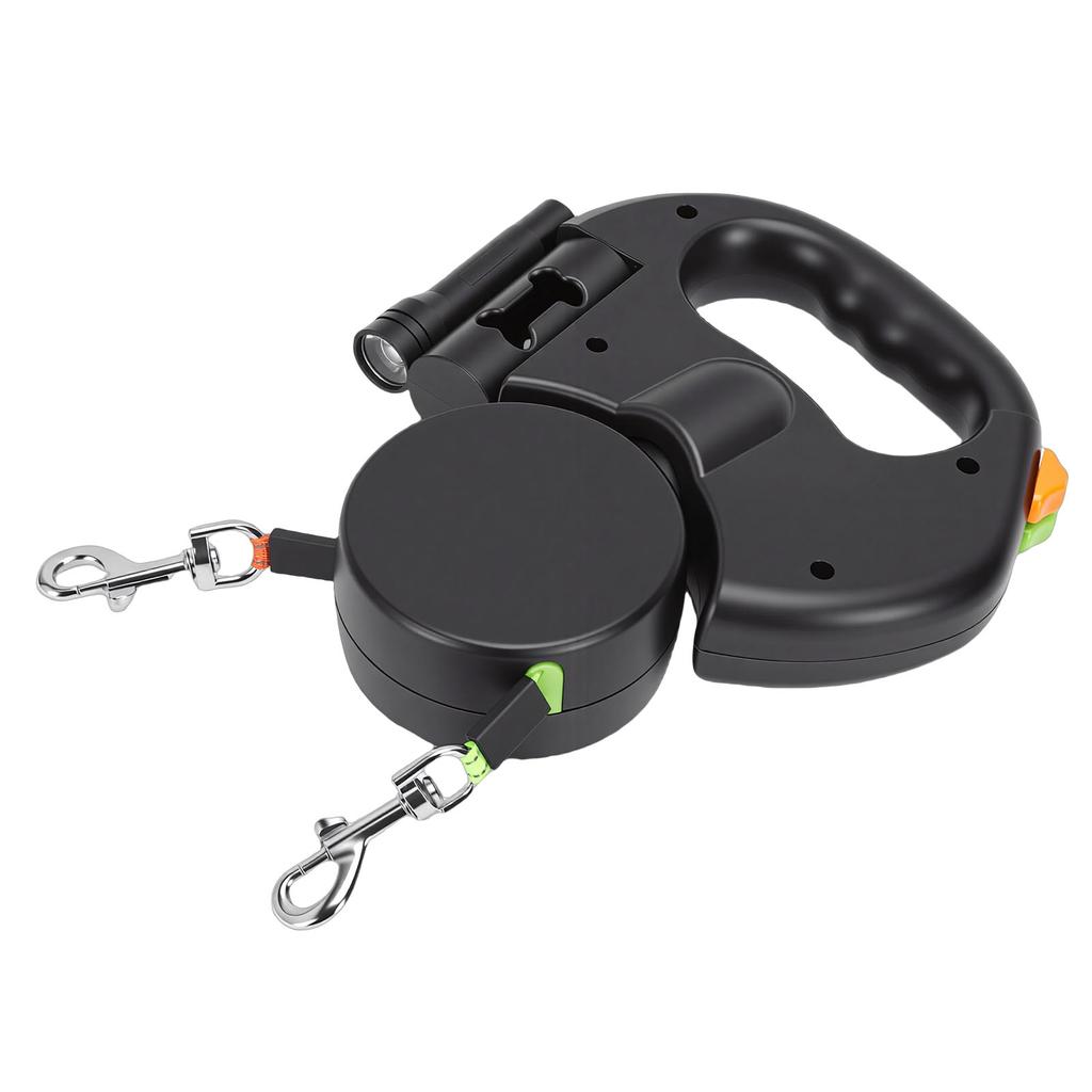 Dual Retractable Dog Leash Smart Night Light Double Headed Extendable Pet Leash for Walking