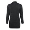 Women's High Neck Long Sleeve Plush Dress Women's And Winter Plush Knitting Color Casual Dress