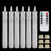 Pack of 12/24pc Flameless Flickering Ivory Taper Candles with Remote Battery Operated LED 3D Wick Candle Christmas Wedding Decor