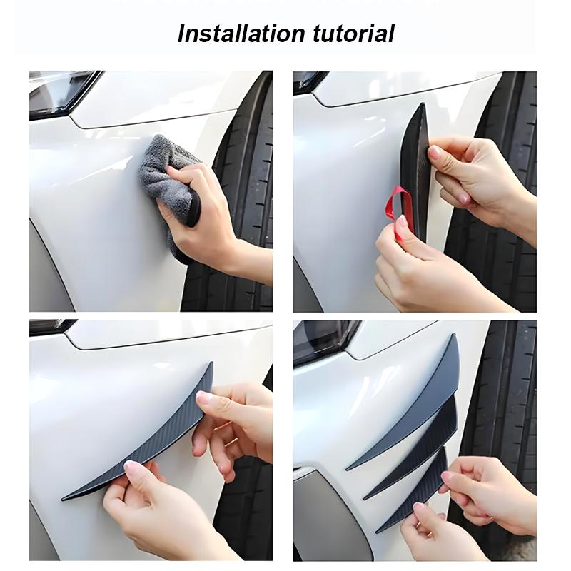 6pcs Universal Front Bumper Lip Decoration Diffuser Splitter Fins Body Spoiler Canards Valence Chin Car Tuning Canard