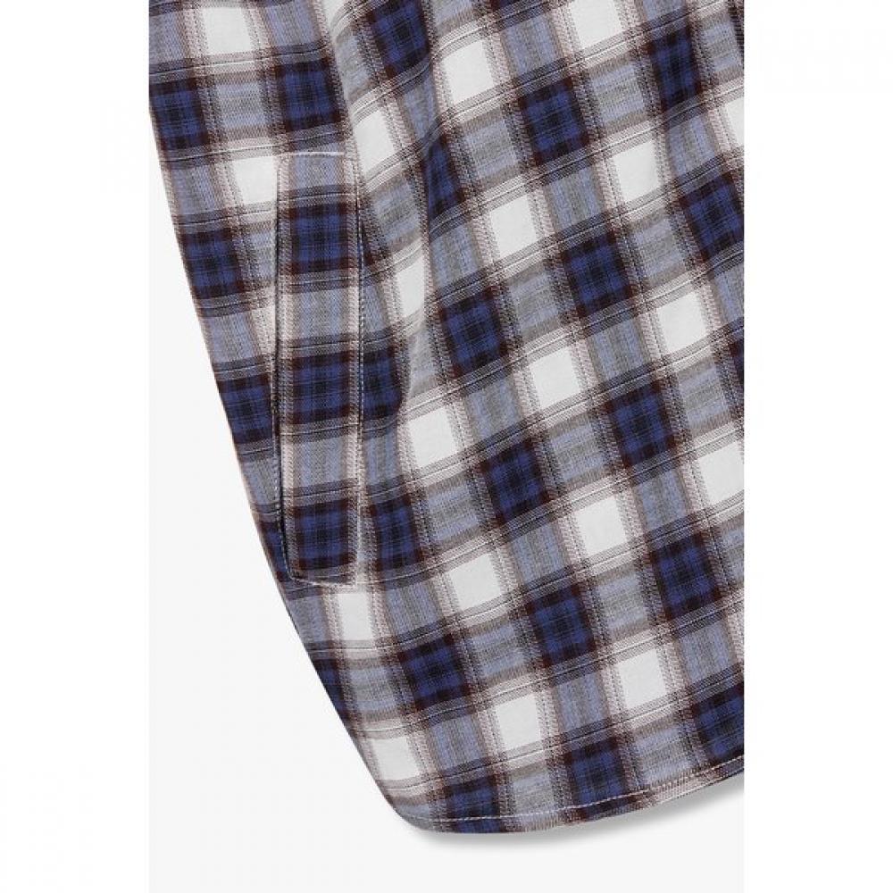 [men] Detachable Hoodie Check Shirt Jumper  91m6113113 