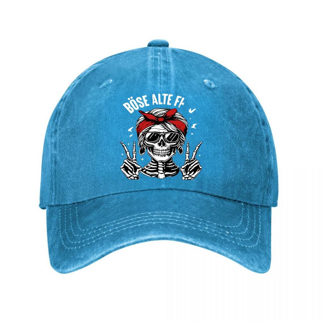 Rebel Dark Baseball Cap Skull Gesture Graffiti Street Culture Personality Wear Washed Baseball Cap