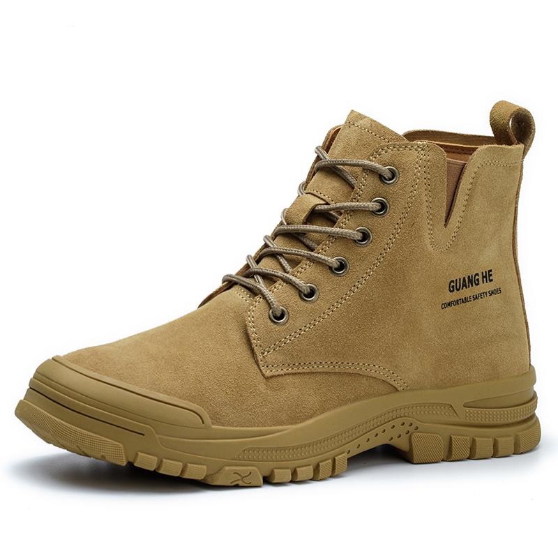 

Рабочие защитные ботинки, мужские осенне-зимние неразрушимые противоударные и противопрокольные теплые рабочие ботинки, защитная мужская защитная обувь 36 коричневый