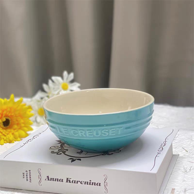 Le Creuset Cool Color Cerc Bowl for Salad Soup Noodles Fruit Rice Round Multifunctional Dining Utensils French Sle Daily...