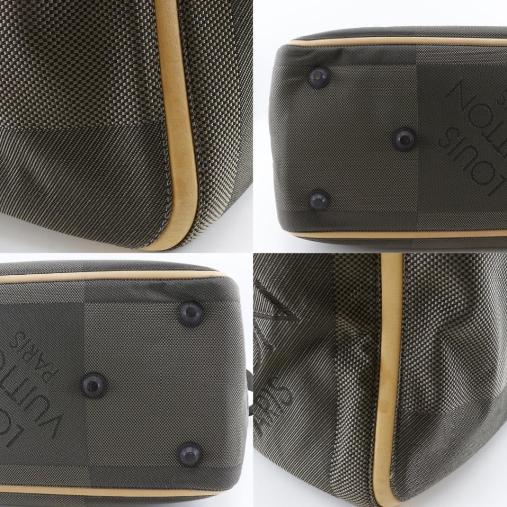 LOUIS VUITTON Suvlan Boston bag M93228 2WAYShoulder Tail Brown Damier Jean Canvas mens Used