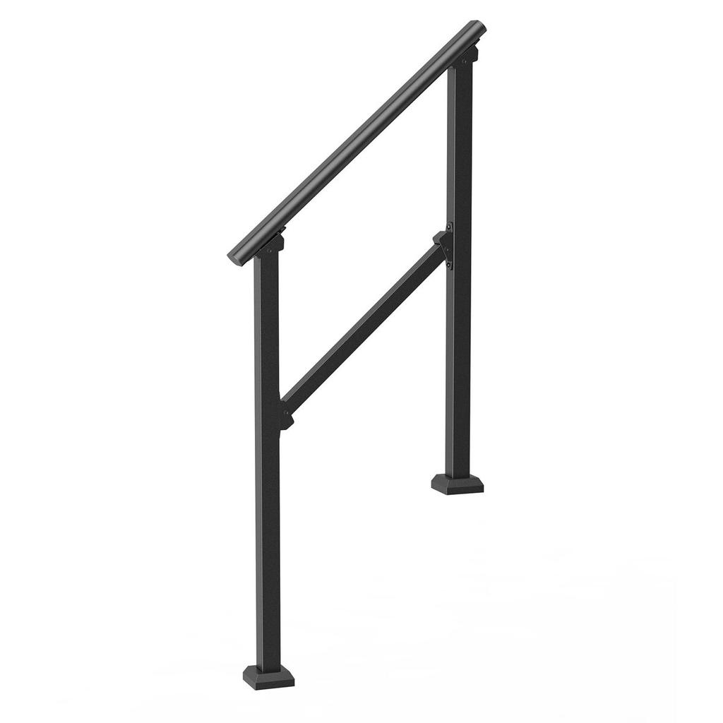 2-3 Handläufe für den Außenbereich für Senioren Veranda Terrasse Schwarzes Vierkantrohr Stahl