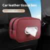 PU Leather Car Tissue Box Zipper Backseat Tissue Case Car Seat Back Organizer  Sun Visor