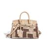 Niche Retro Birkin Bag for Women 2025 New Denim High-Quality Texture Color-Block Stitching Handbag Shoulder Crossbody Bag