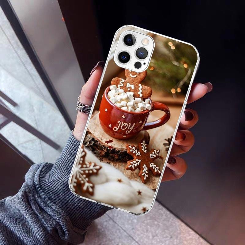 Winter Coffee Christmas Phone Case For iPhone 17 Air 16 15 Pro Max 14 Plus 13 Mini 12 11 Cover 7 8 SE Silicone Shell Print Funda