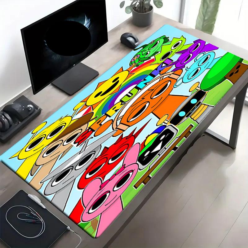 Sprunki Game Print Mouse Pad, Anti‑Slip Desktop Keyboard Mat, for PC Laptop Gaming Working Daily Use, Cool Festival Surprise Gift